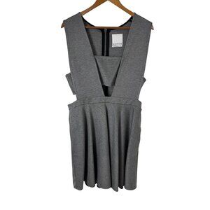 Prose & Poetry Kendra Deep V-Neck Cutout Dress Bandeau Heather Grey Large Fun